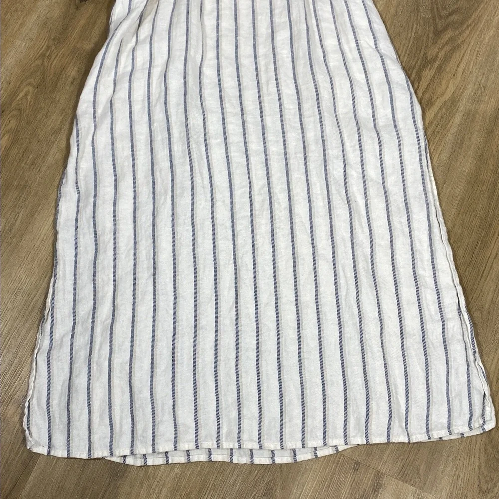 Reformation Elliot dress 100% Linen Striped Midi Dress Sleeveless - Picture 10 of 16